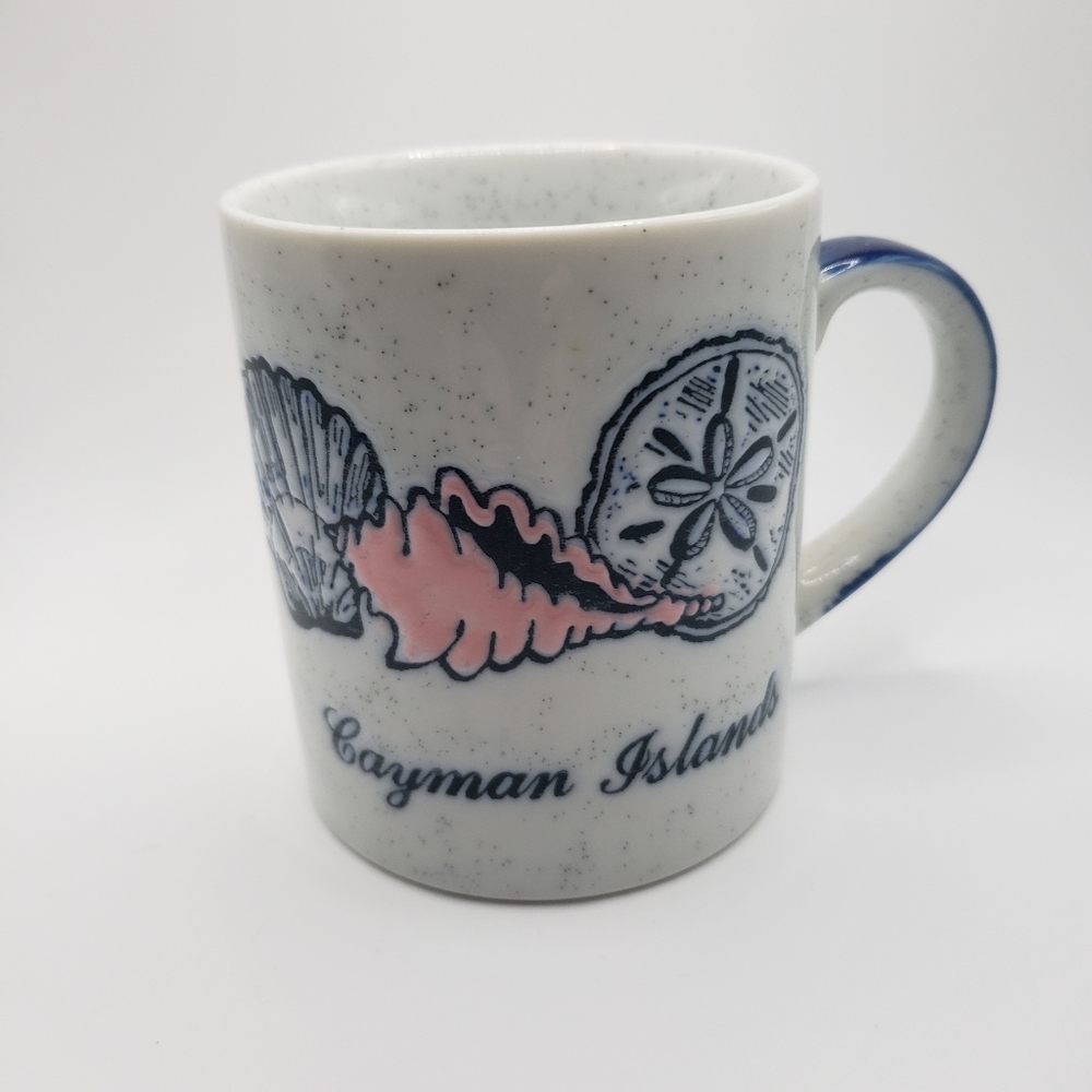 Vintage Cayman Islands Mug Shells Gulls Sand Dollar